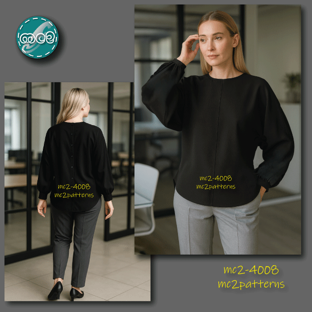 Dolman Blouse, Buttoned Back / mc2-4008