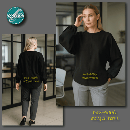 Dolman Blouse, Buttoned Back / mc2-4008