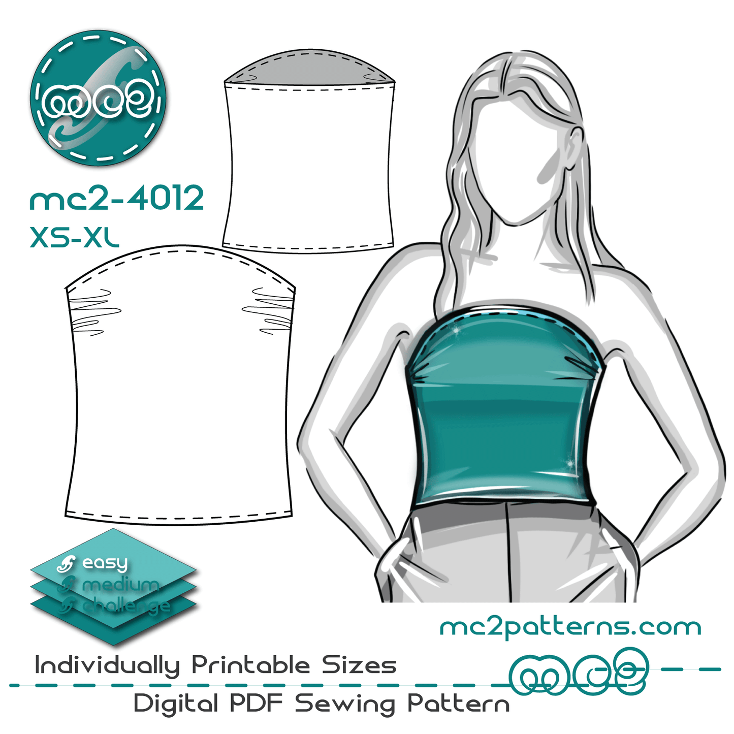 Reversible Jersey Bandeau Top / mc2-4012