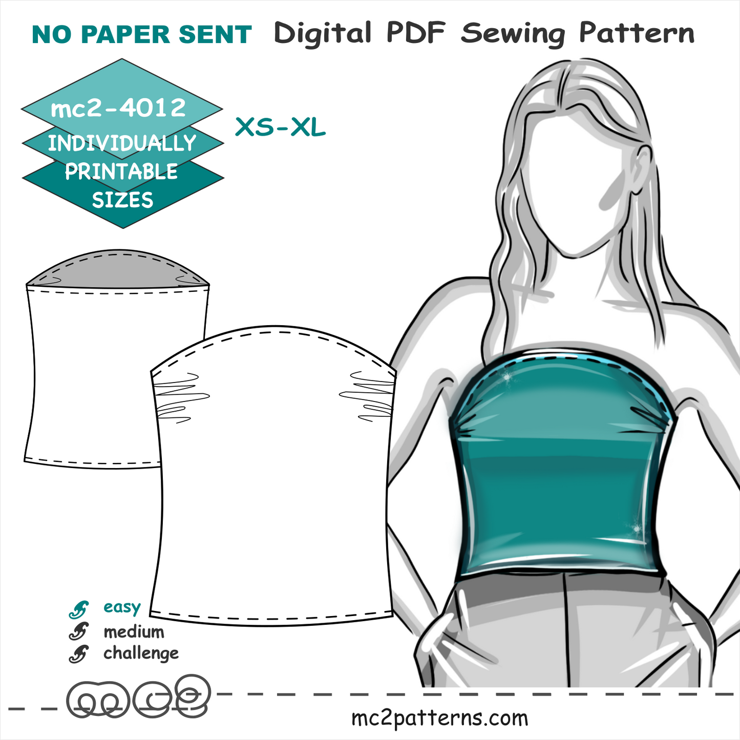 Reversible Jersey Bandeau Top / mc2-4012