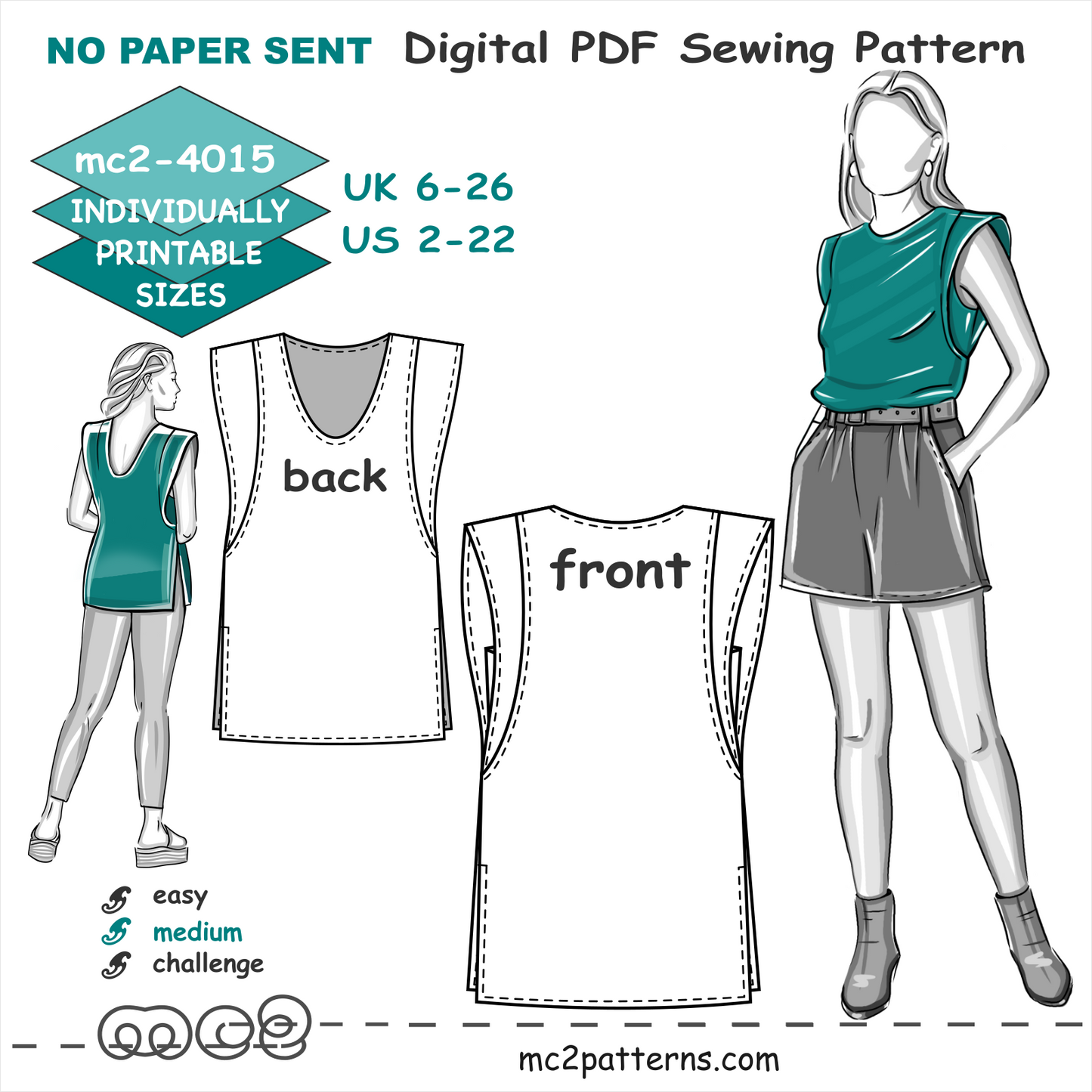 Top with Wings & Side Vents / mc2-4015