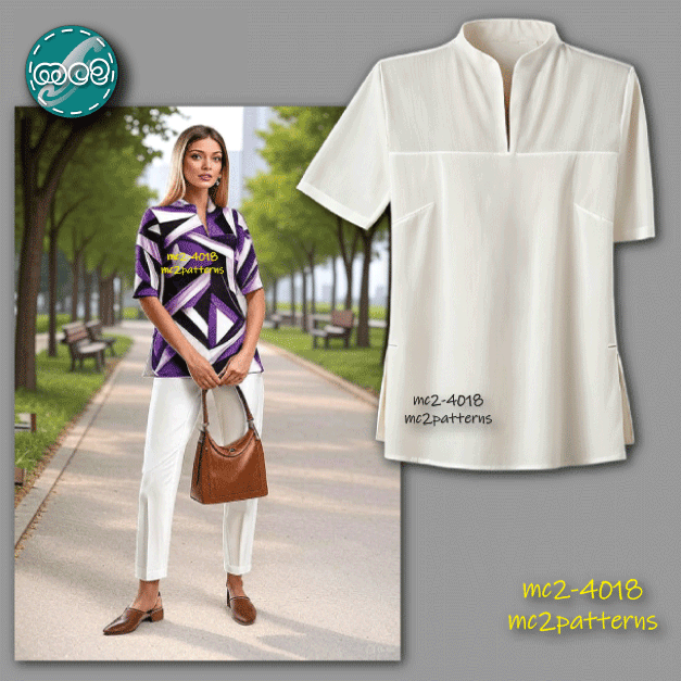 Shift Top Built-in-collar Short-sleeve / mc2-4018