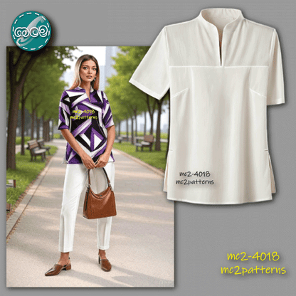 Shift Top Built-in-collar Short-sleeve / mc2-4018