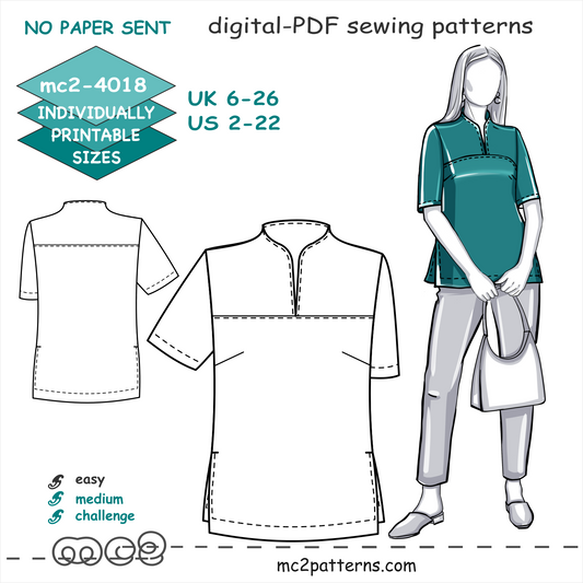 Shift Top Built-in-collar Short-sleeve / mc2-4018