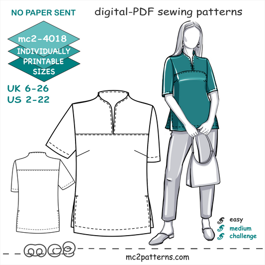 Shift Top Built-in-collar Short-sleeve