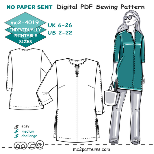 Set-in 3/4-sleeve Shift Tunic