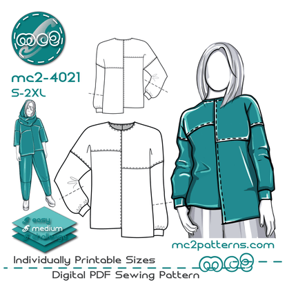 Asymmetrical Top Sweatshirt Jersey / mc2-4021