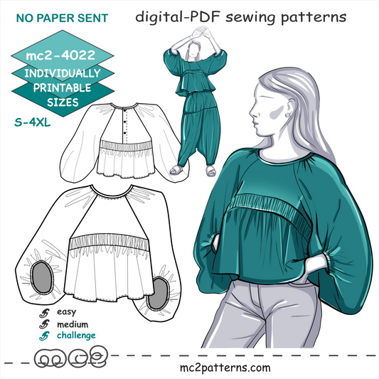 Cropped Top Loose-fit Raglan / mc2-4022