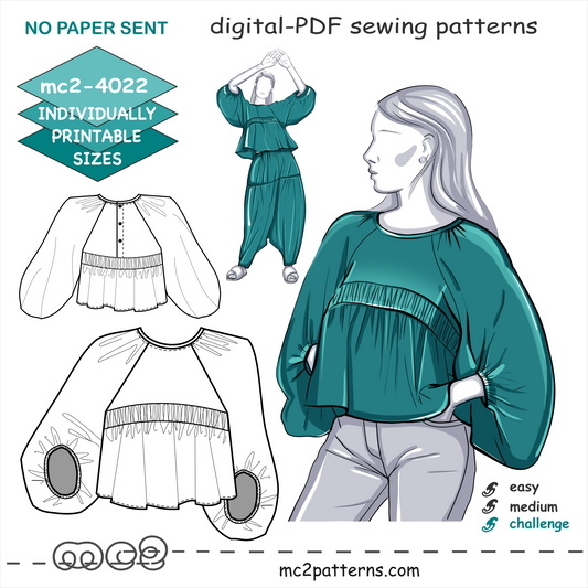 Cropped Top Loose-fit Raglan