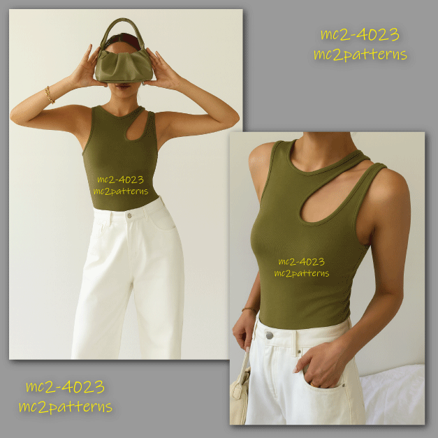 Asymmetrical Jersey Tank Top Vest / mc2-4023