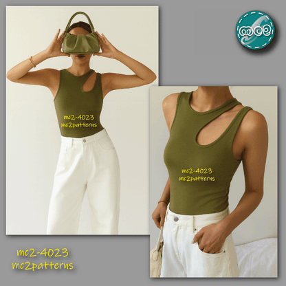 Asymmetrical Jersey Tank Top Vest / mc2-4023