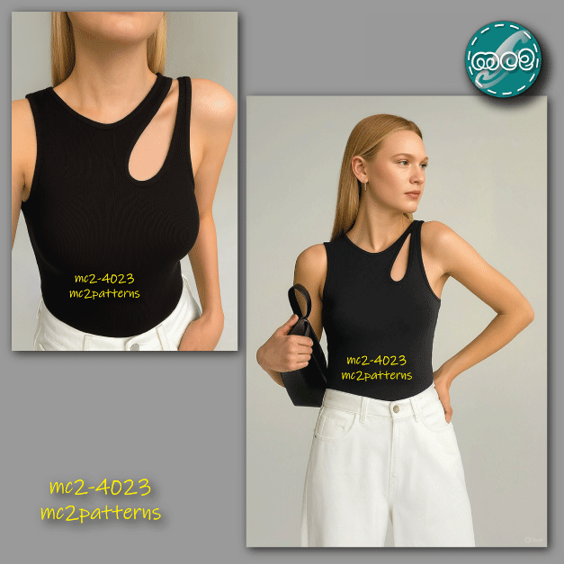 Asymmetrical Jersey Tank Top Vest / mc2-4023