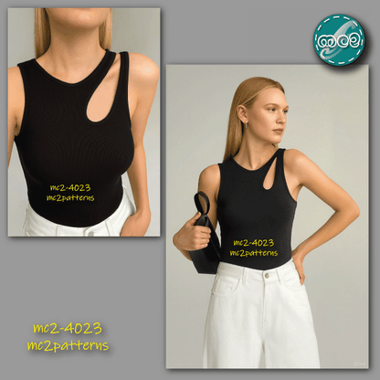 Asymmetrical Jersey Tank Top Vest / mc2-4023