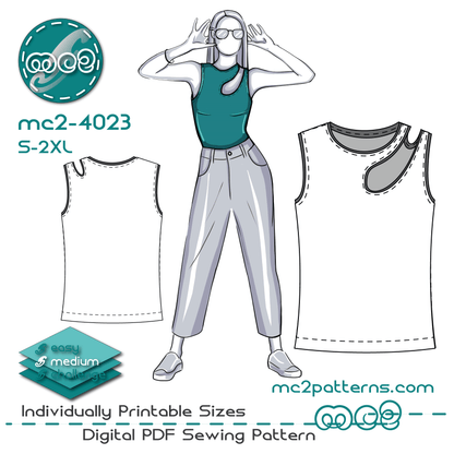 Asymmetrical Jersey Tank Top Vest / mc2-4023