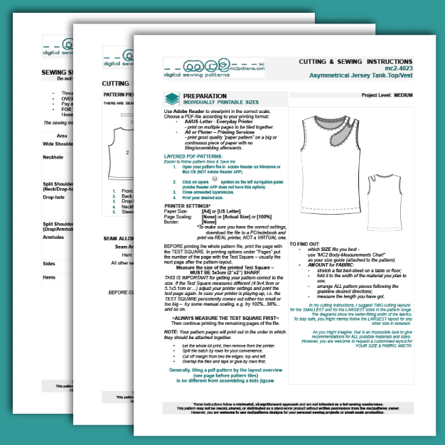 Asymmetrical Jersey Tank Top Vest / mc2-4023