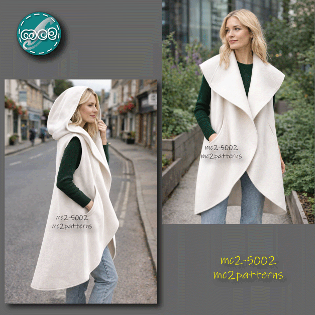 Sleeveless Coat/Wrap, Inseam Pockets / mc2-5002