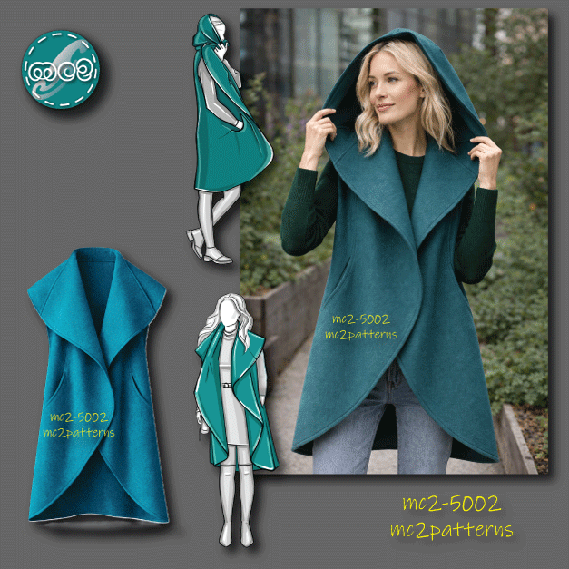 Sleeveless Coat/Wrap, Inseam Pockets / mc2-5002