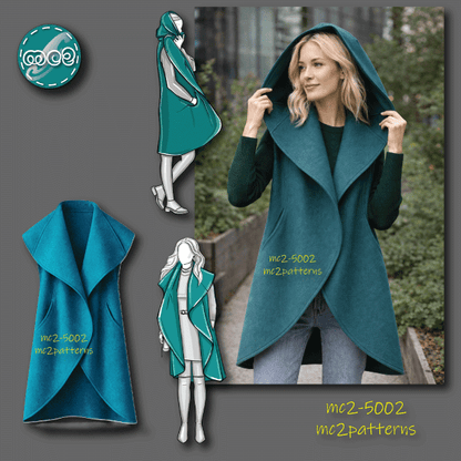 Sleeveless Coat/Wrap, Inseam Pockets / mc2-5002