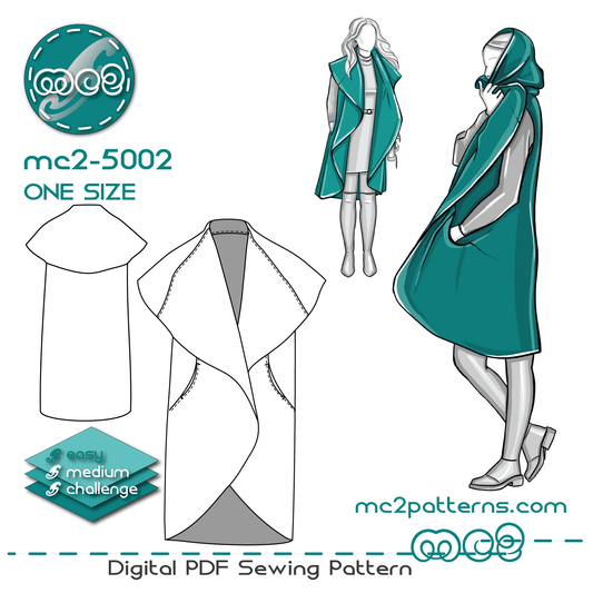 Sleeveless Coat/Wrap, Inseam Pockets / mc2-5002