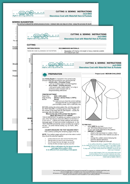 Sleeveless Coat/Wrap with Inseam Pockets