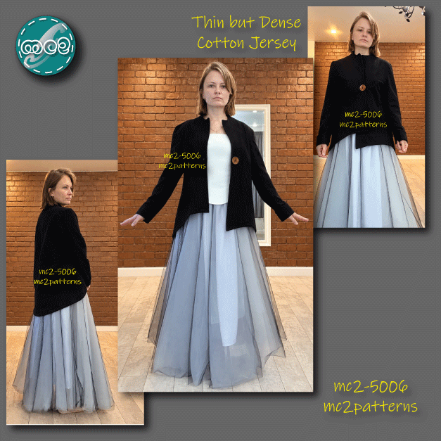 Asymmetrical Jacket, Cropped Sleeves/ NO Lining / mc2-5006