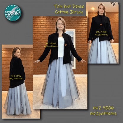 Asymmetrical Jacket, Cropped Sleeves/ NO Lining / mc2-5006