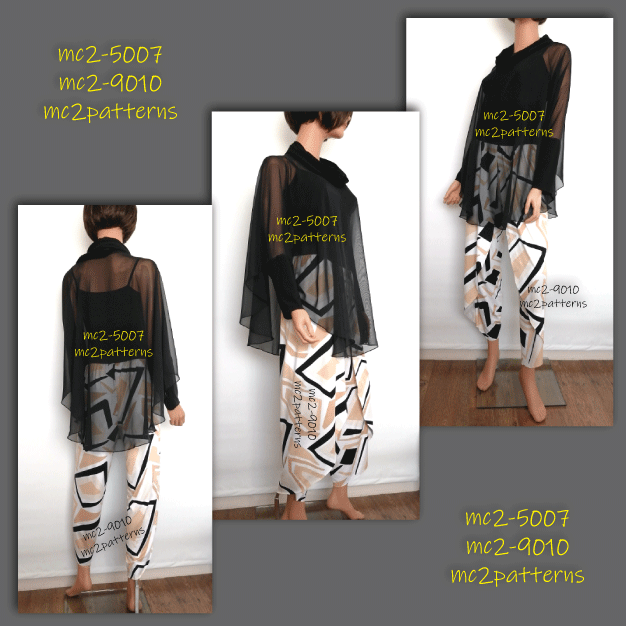 Circle Poncho Cowl-neck High-cuff