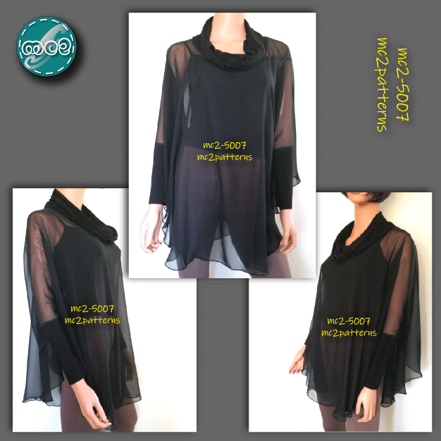 Circle Poncho Cowl-neck High-cuff / mc2-5007