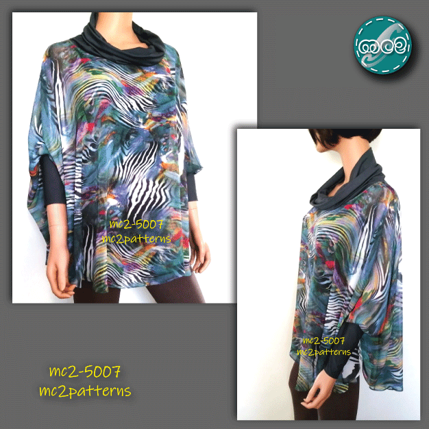 Circle Poncho Cowl-neck High-cuff / mc2-5007