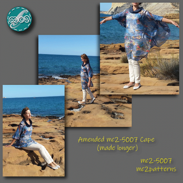 Circle Cape-Poncho Cowl-neck High-cuff / mc2-5007