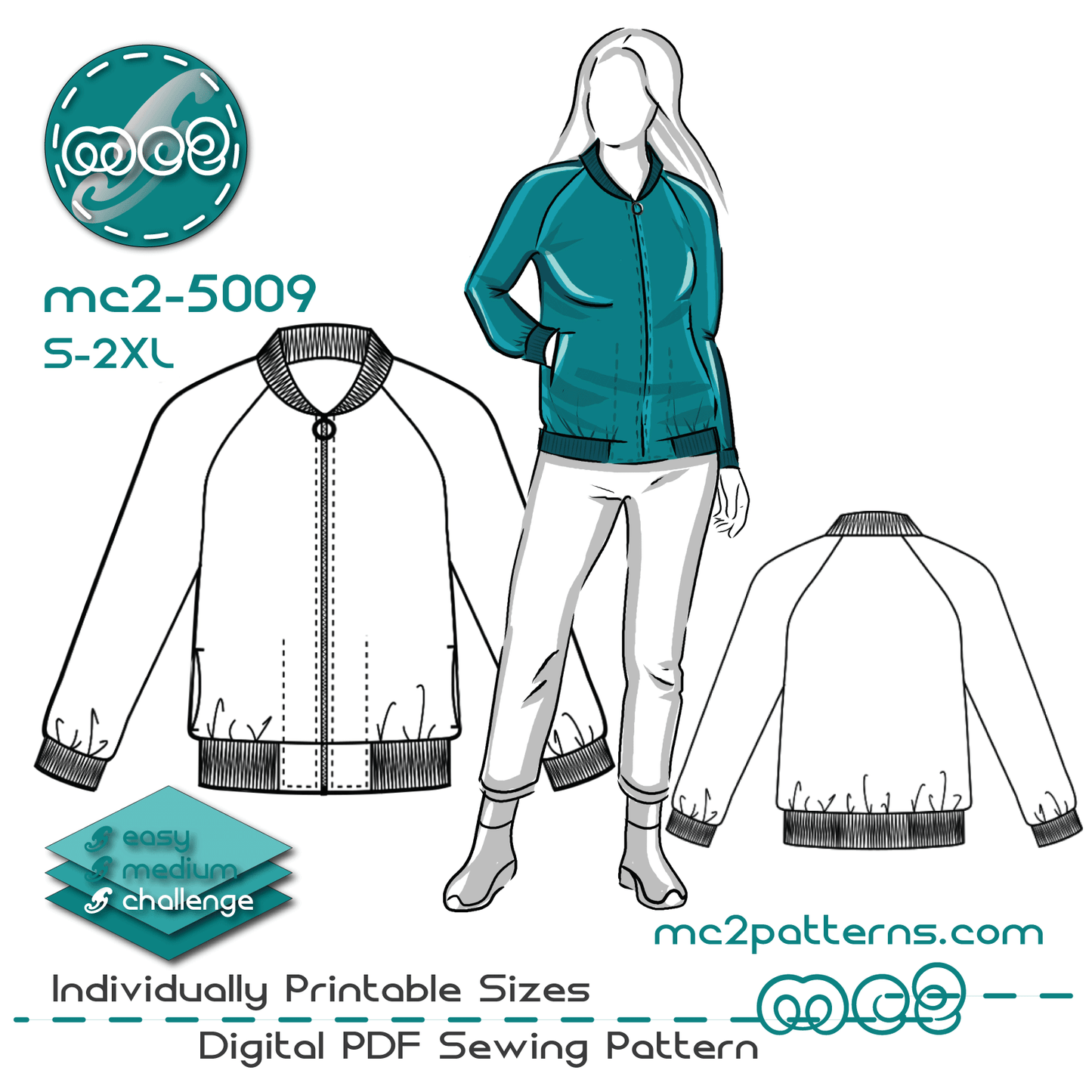 Classic Bomber Jacket, Raglan Sleeves / NO-lining / mc2-5009