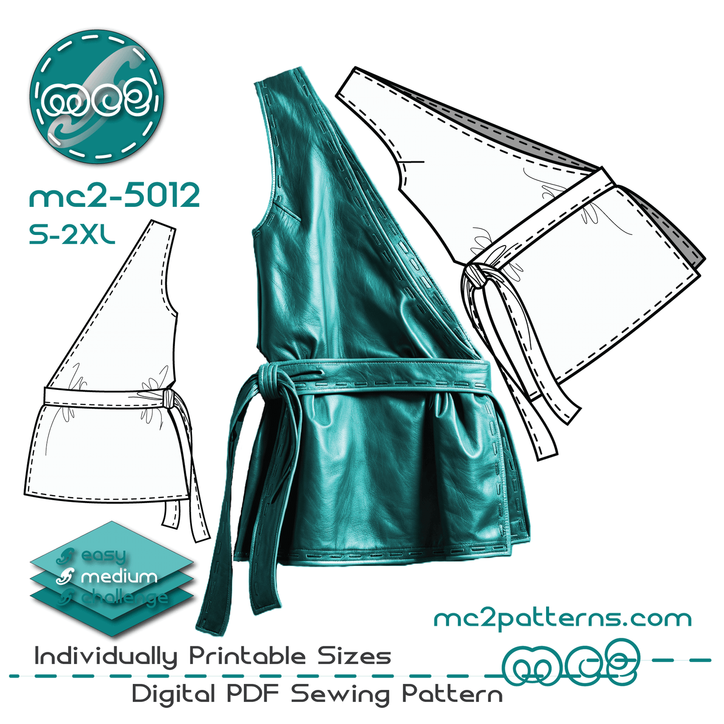 Vest Asymmetrical One-shoulder Reversible / mc2-5012