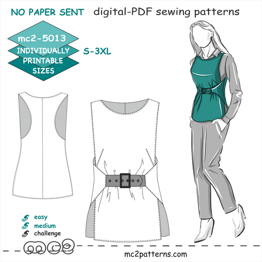 Stylish Tabard Vest Racer-back / NO-lining / mc2-5013