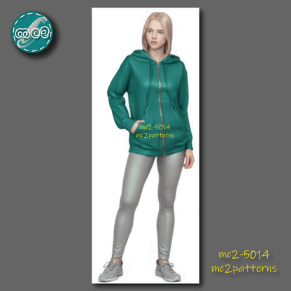 Zip-Up Hoodie Jacket Loose-Fit Jersey / NO-Lining / mc2-5014