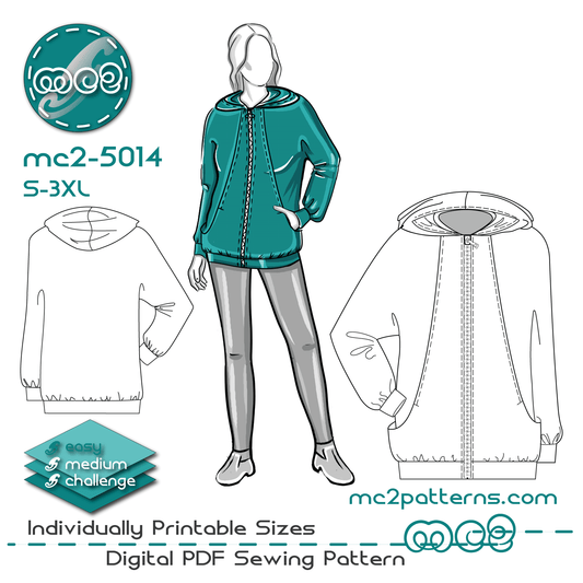 Zip-Up Hoodie Jacket Loose-Fit Jersey / NO-Lining / mc2-5014