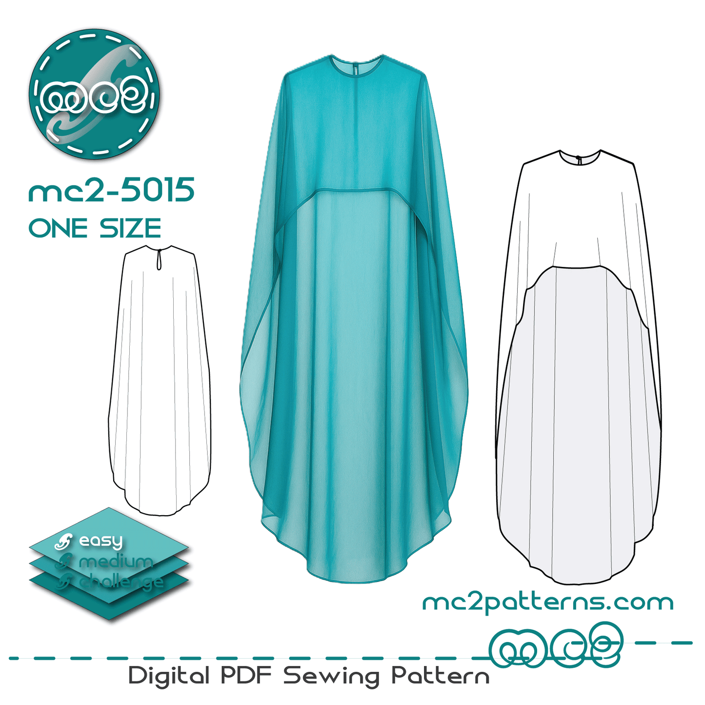 High-Low Maxi Cape / mc2-5015