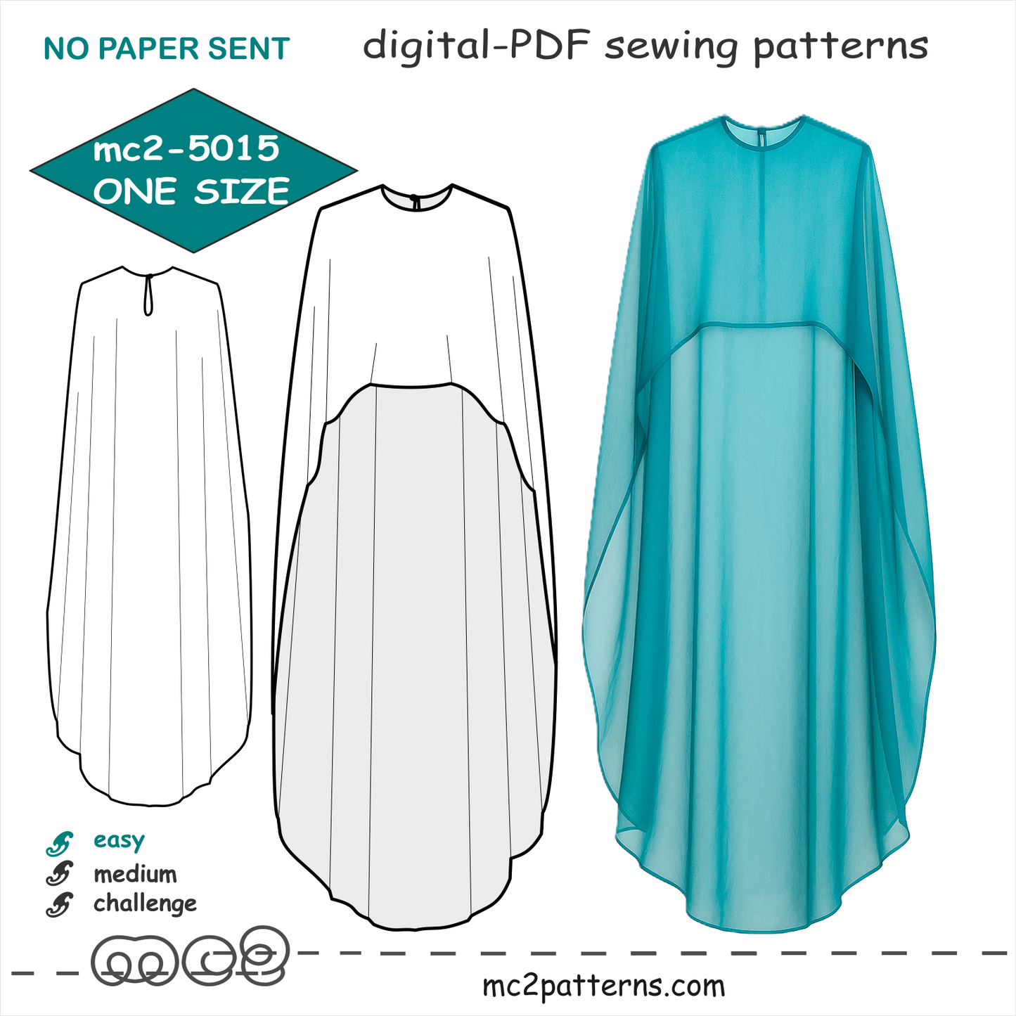 High-Low Maxi Cape / mc2-5015