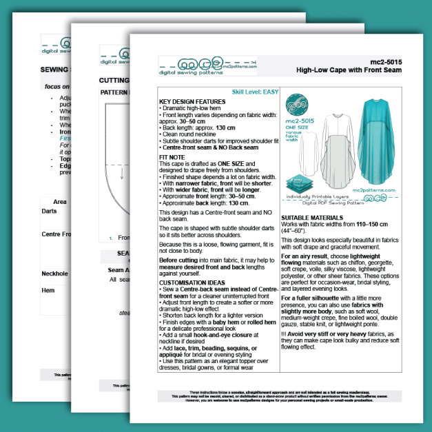 High-Low Maxi Cape / mc2-5015