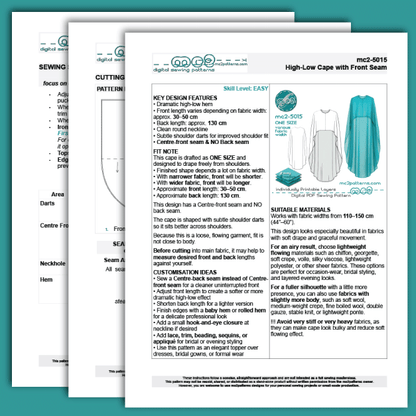 High-Low Maxi Cape / mc2-5015