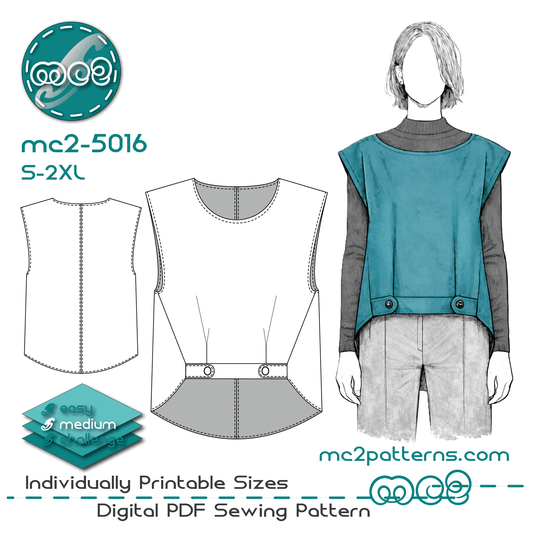 Sculptural Vest with Cropped Front / NO-lining / mc2-5016