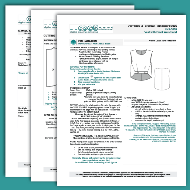 Sculptural Vest with Cropped Front / NO-lining / mc2-5016