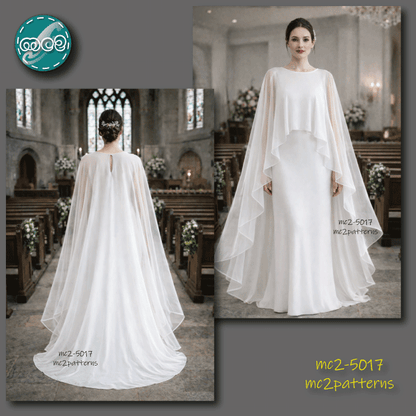 Elliptical High-Low Cape with Back-neck Slit / mc2-5017