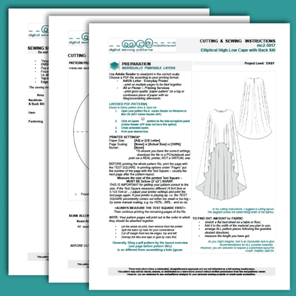 Elliptical High-Low Cape with Back-neck Slit / mc2-5017