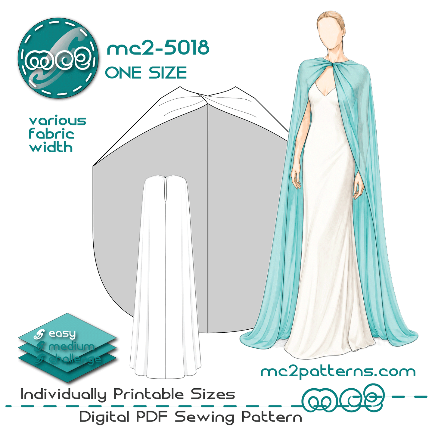 Bridal Cape with Twisted Front / mc2-5018