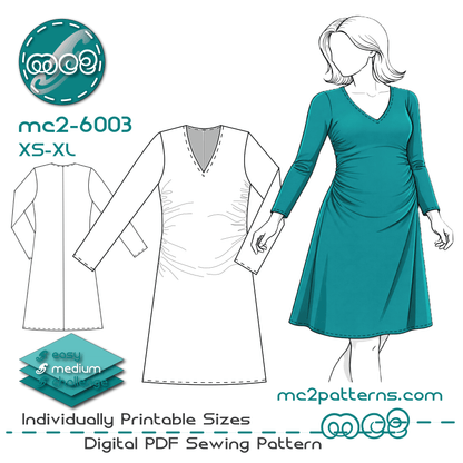 Maternity Draped-Front A-Line Dress / mc2-6003