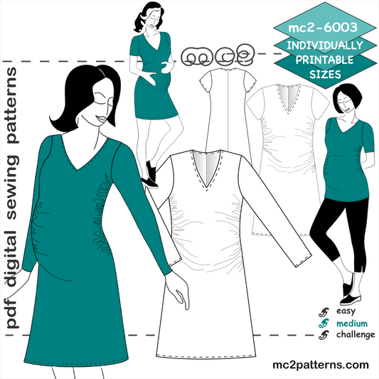 Maternity Draped-Front A-Line Dress