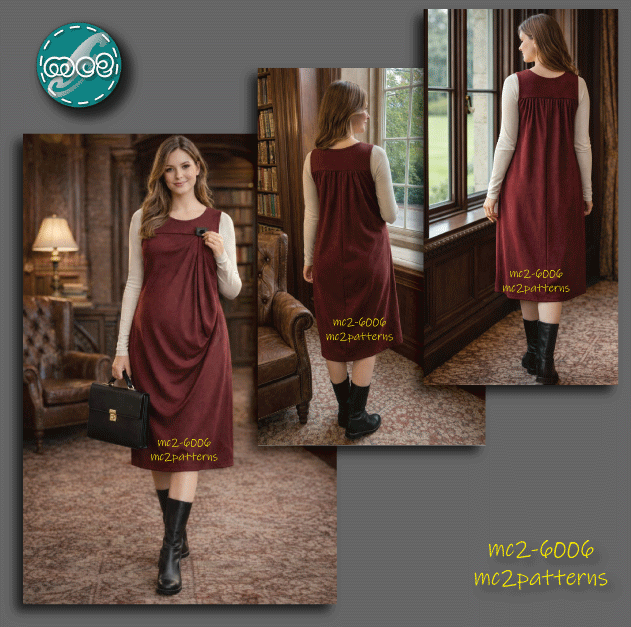 Maternity Dress, Fancy Draped-Front, Yokes / mc2-6006