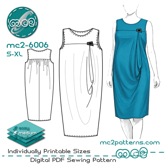 Maternity Dress, Fancy Draped-Front, Yokes / mc2-6006