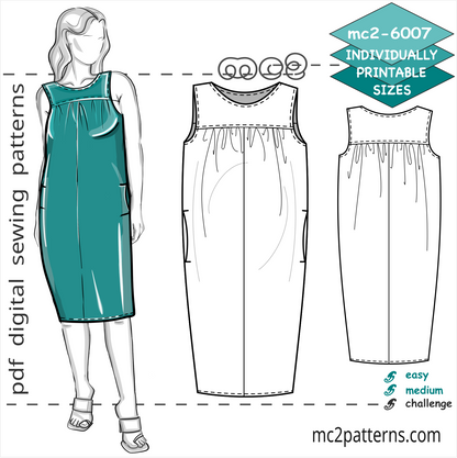 Maternity Dress, Yokes, In-seam Pockets / mc2-6007