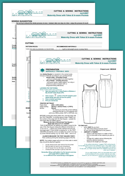 Maternity Dress, Yokes, In-seam Pockets / mc2-6007